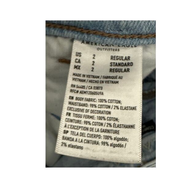 American Eagle Comfort Stretch Waistband Mom Jeans Light Wash Distressed Size 2 - Picture 7 of 8